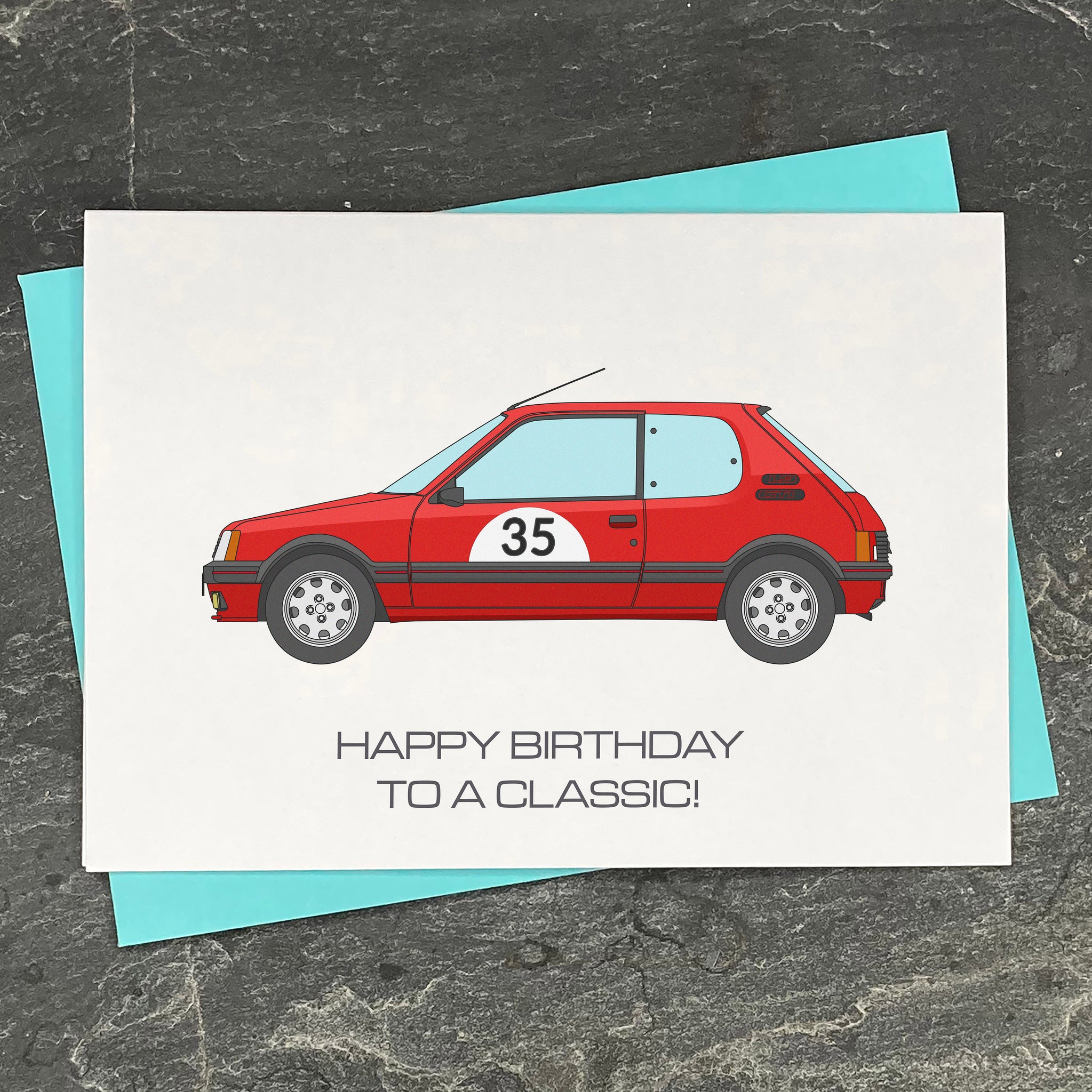 Peugeot 205 GTI Birthday Card