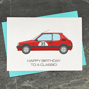 Peugeot 205 GTI Birthday Card
