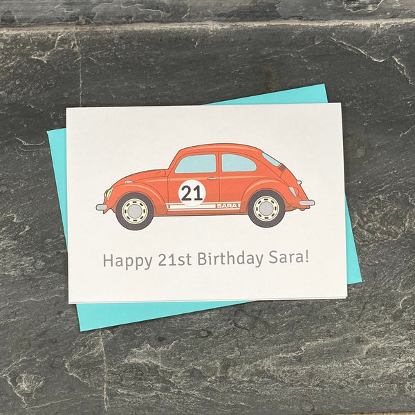 VW Beetle Birthday Card