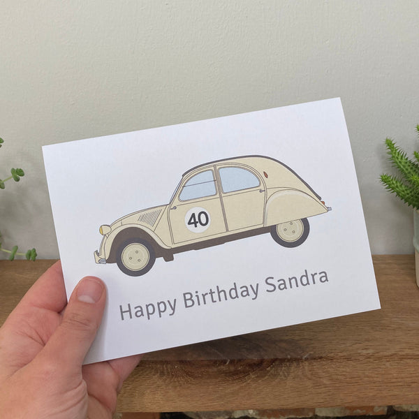 Citroen 2CV Birthday Card