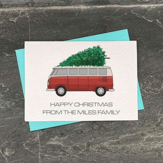 Personalised VW Camper Christmas Card