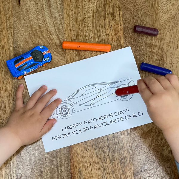 McLaren F1 Father's Day Colouring In Card