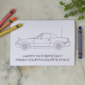 Colour In Mazda MX-5 Father's Day Card