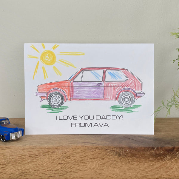 Colour In Mk1 Golf VW Father's Day Card