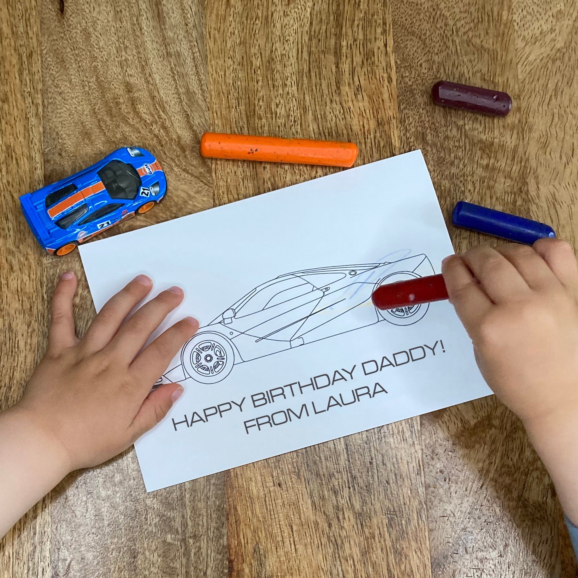 Colour In McLaren F1 Birthday Card