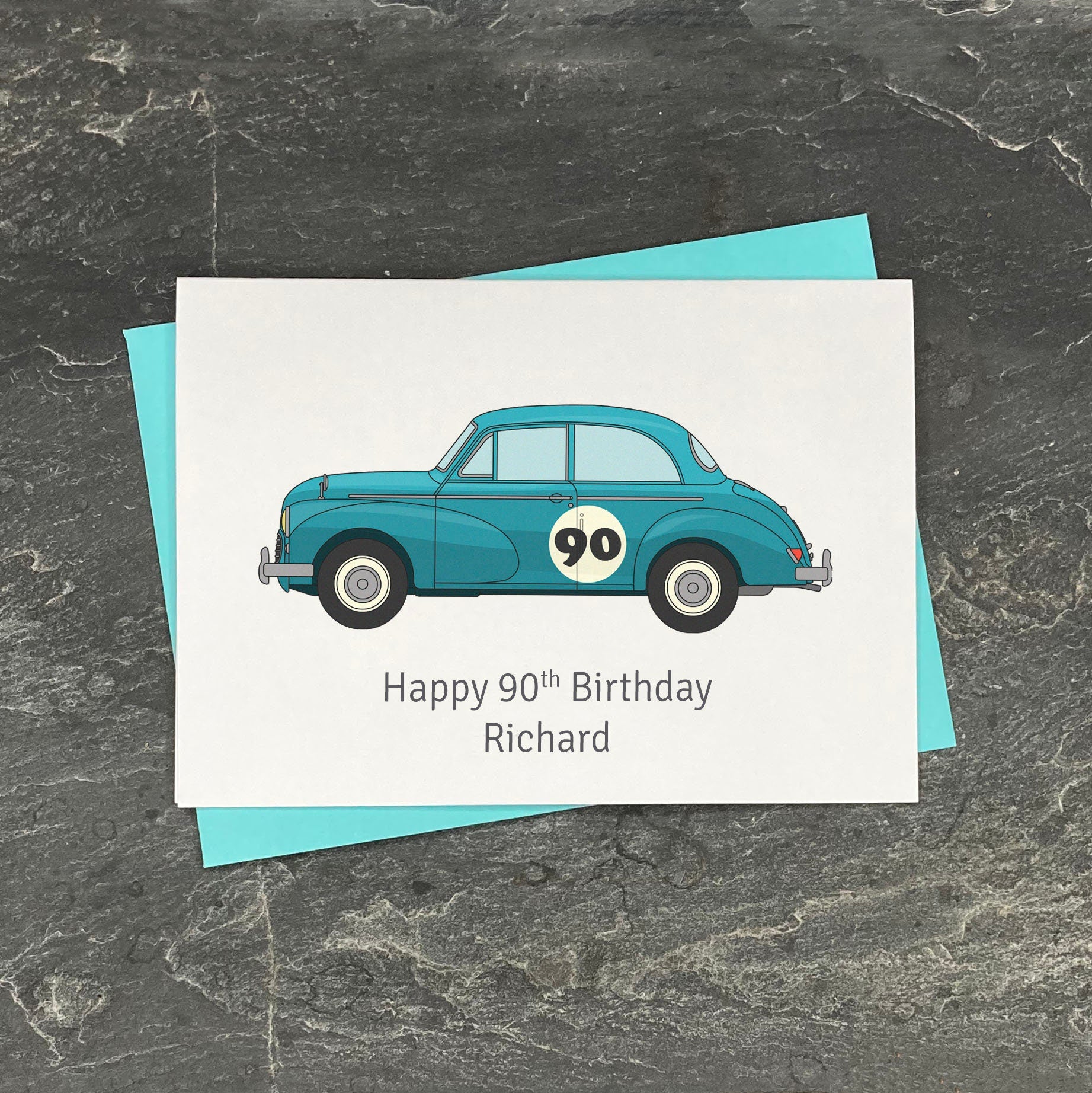 Morris Minor Birthday Card