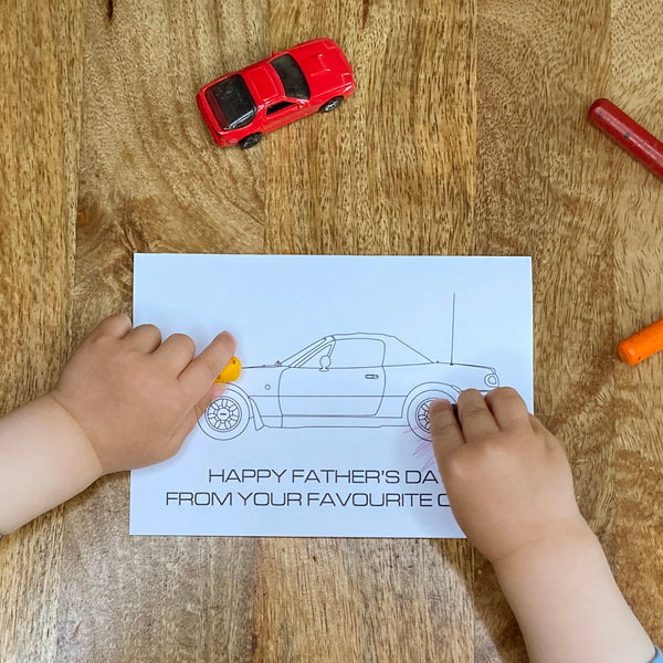 Colouring In Mazda MX-5 Birthday Card